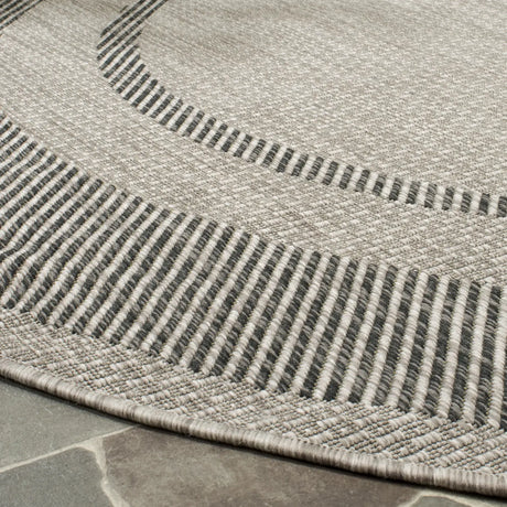 Safavieh Courtyard 5'-3" x 5'-3" Rug in Beige / Black