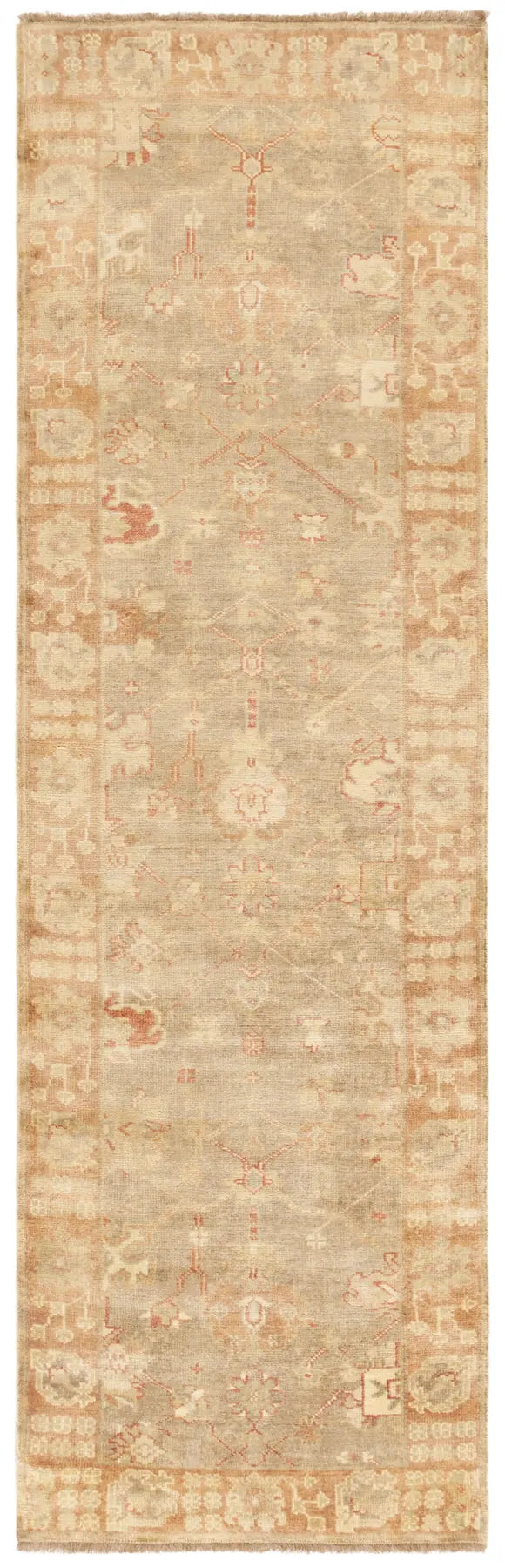 Safavieh Oushak 3'-0" x 10'-0" Rug in Beige / Rust