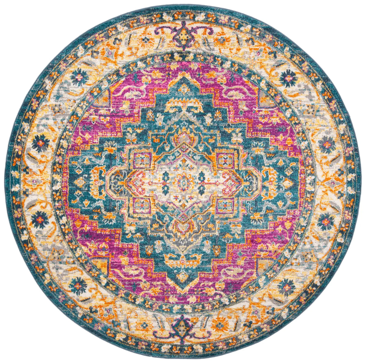 Safavieh Madison 200 6'-7" x 6'-7" Rug in Blue / Multi