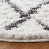 Safavieh Berber Shag 5'-1" x 5'-1" Rug in Cream / Light Grey