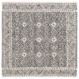 Safavieh Micro-Loop 5'-0" x 5'-0" Rug in Black / Ivory