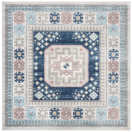 Safavieh Kazak 100 6'-7" x 6'-7" Rug in Grey / Blue