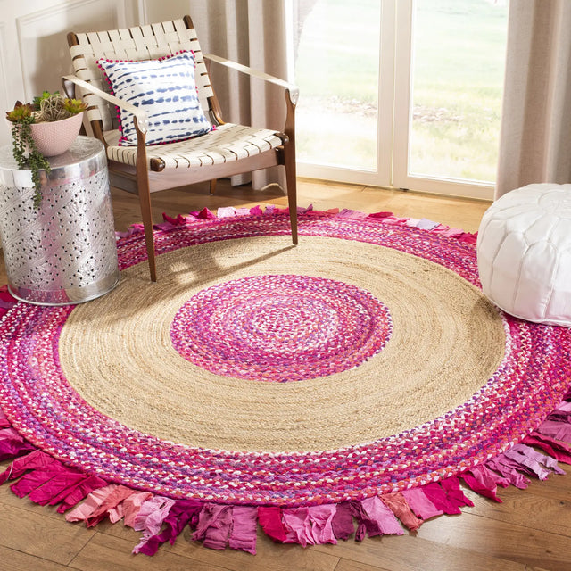 Safavieh Cape Cod 6'-0" x 6'-0" Rug in Pink / Natural