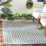 Safavieh Courtyard 5'-3" x 7'-7" Rug in Blue / Bone
