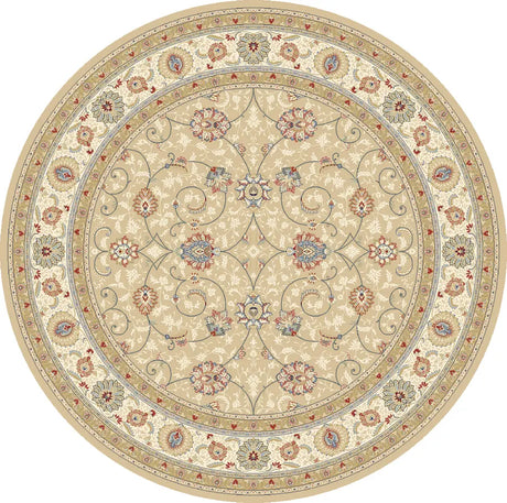 Dynamic Rugs Ancient Garden 57120 Lt Gold / Ivory Rugs - Round