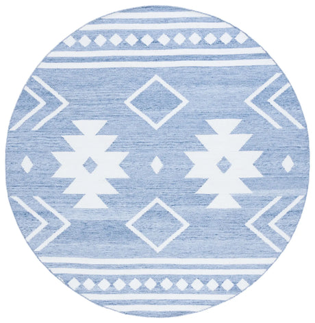 Safavieh Kilim 7'-0" x 7'-0" Rug in Blue / Ivory