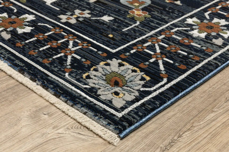 Oriental Weavers Sphinx KEIRA KEI08 Blue Traditional Rugs - corner detail