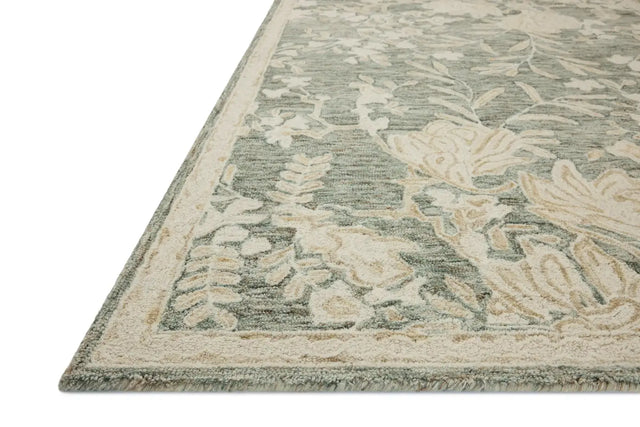 Loloi Lenore LNO-02 Lagoon / Wheat Rug - rug corner