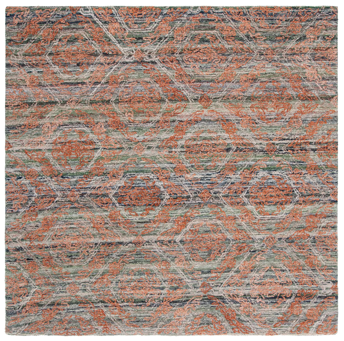 Safavieh Marquee 6'-0" x 6'-0" Rug in Grey / Rust