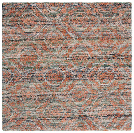 Safavieh Marquee 6'-0" x 6'-0" Rug in Grey / Rust