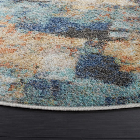 Safavieh Phoenix 500 6'-7" x 6'-7" Rug in Aqua / Gold Rust