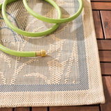 Safavieh Courtyard 4'-0" x 5'-7" Rug in Natural / Blue