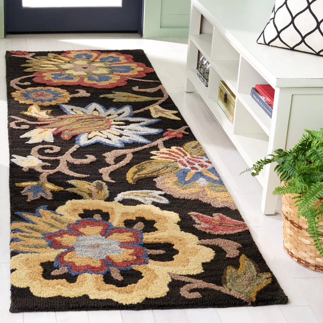 Safavieh Blossom 2'-3" x 8'-0" Rug in Black / Yellow