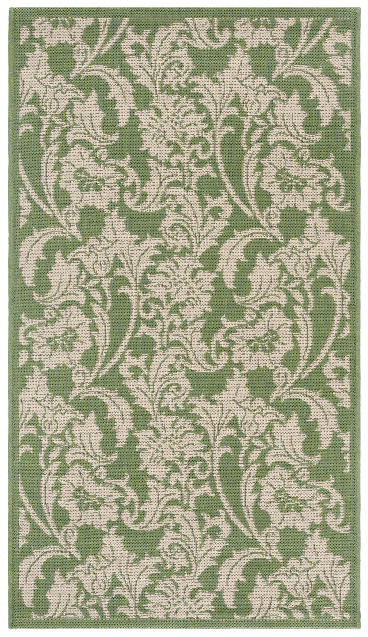 Safavieh Courtyard 2'-7" x 5'-0" Rug in Green / Creme
