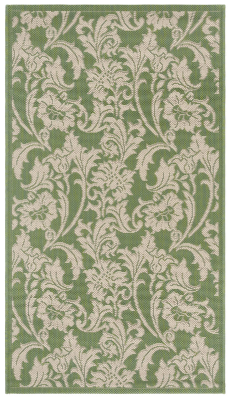 Safavieh Courtyard 2'-7" x 5'-0" Rug in Green / Creme