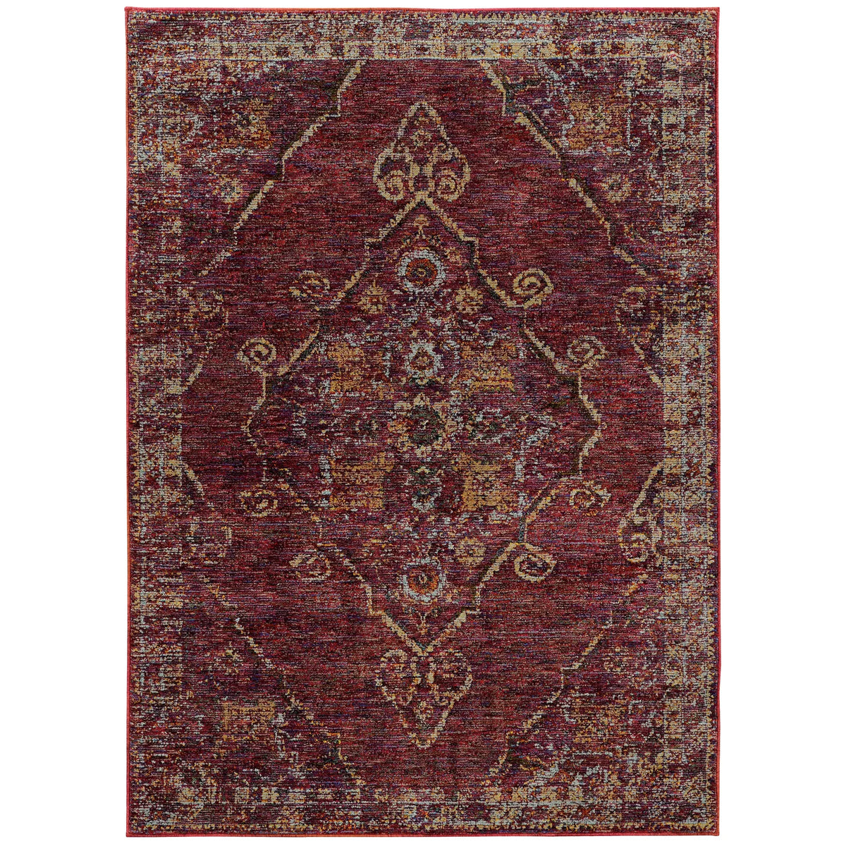Oriental Weavers Sphinx Andorra 7135E Red/Gold Rugs - main flat