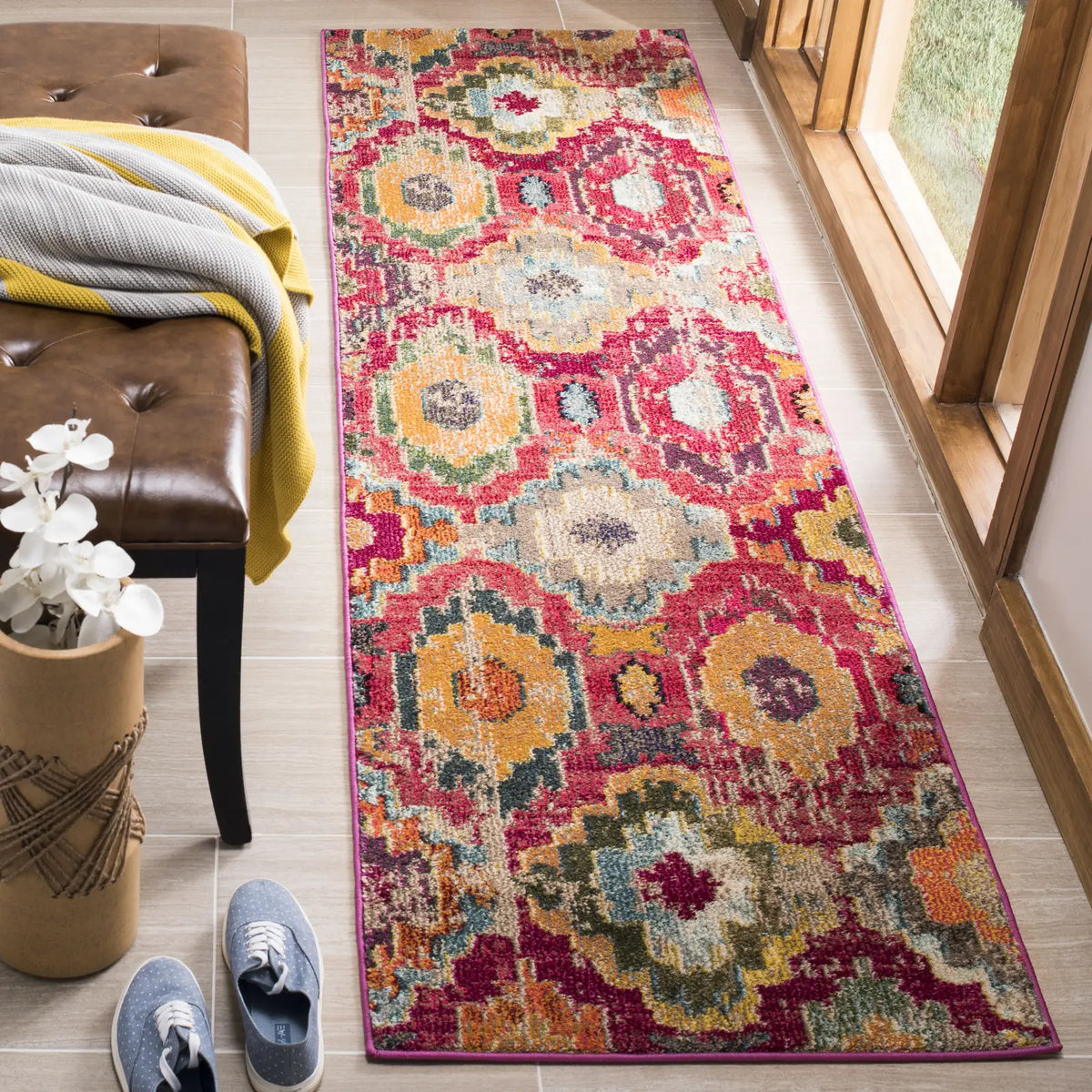 Safavieh Monaco 2'-2" x 8'-0" Rug in Red / Blue