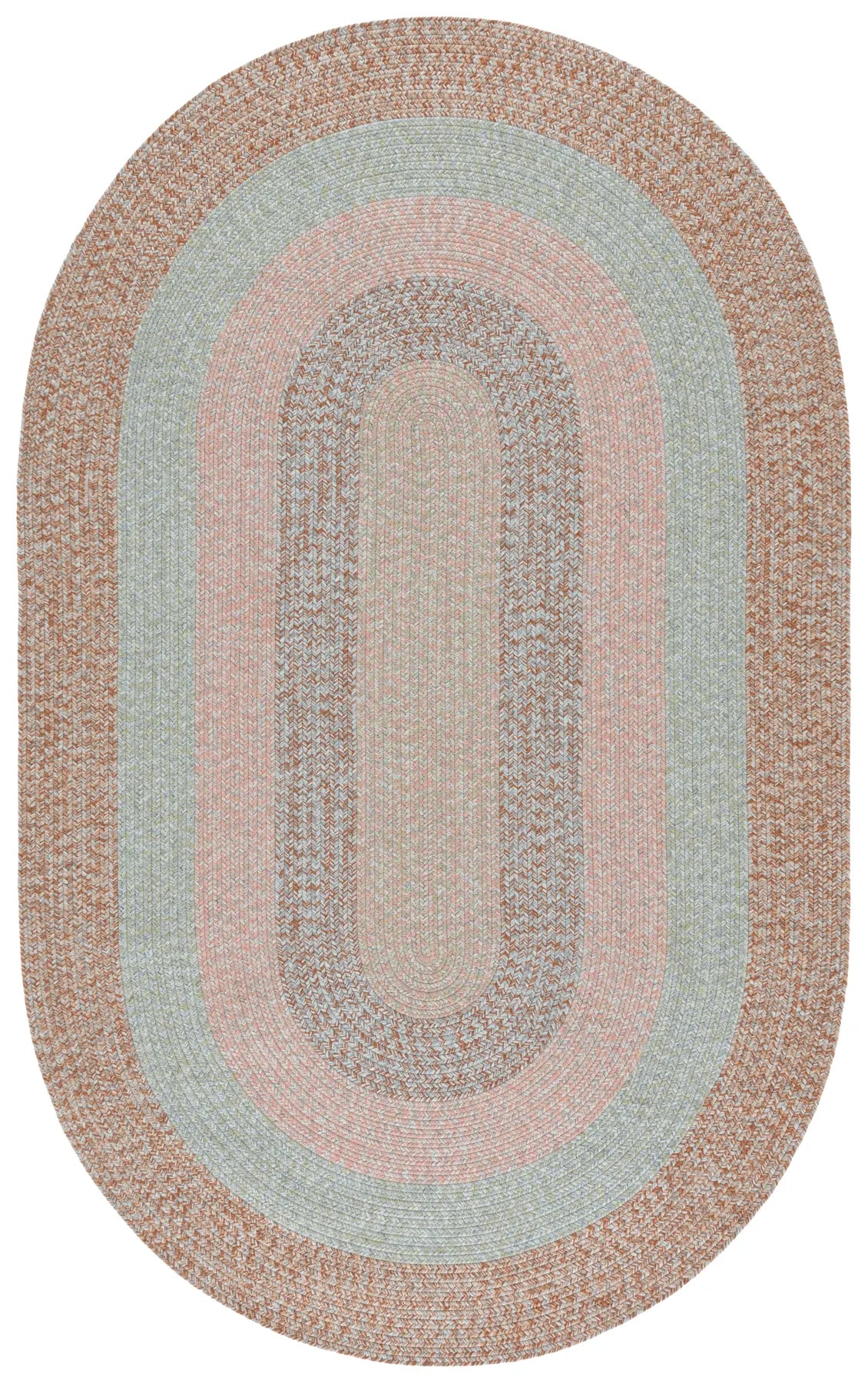 Safavieh Braided 5'-0" x 8'-0" Rug in Brown / Grey Pink
