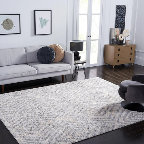 Safavieh Berber Shag 200 10'-0" x 14'-0" Rug in Cream / Grey