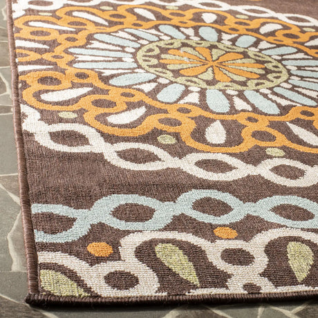 Safavieh Veranda 5'-3" x 7'-7" Rug in Chocolate / Terracotta