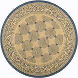 Safavieh Courtyard 5'-3" x 5'-3" Rug in Natural / Blue