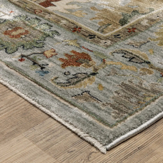 Oriental Weavers Sphinx ELIANA ELI03 Blue Floral Rugs - corner detail