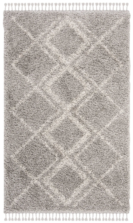 Safavieh Pro Lux Shag 400 4'-0" x 6'-0" Rug in Grey / Cream