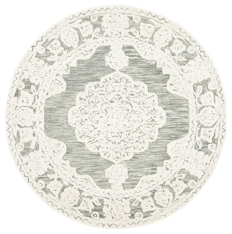 Safavieh Micro-Loop 5'-0" x 5'-0" Rug in Grey / Ivory