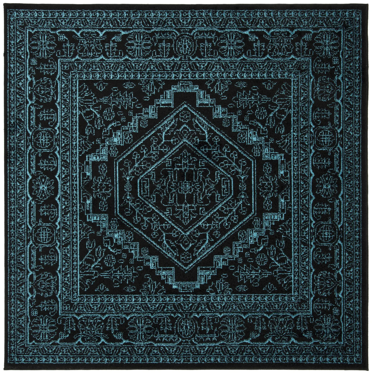 Safavieh Adirondack 6'-0" x 6'-0" Rug in Black / Teal
