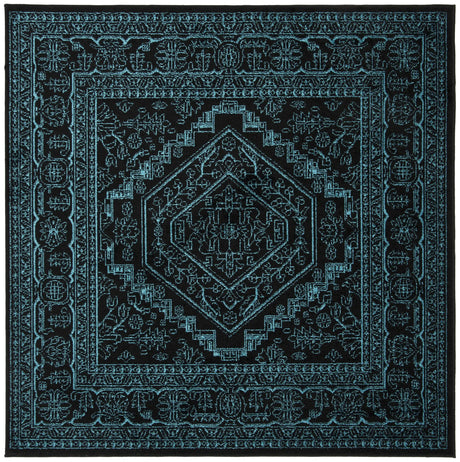 Safavieh Adirondack 6'-0" x 6'-0" Rug in Black / Teal