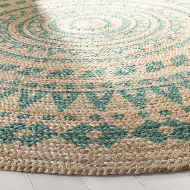 Safavieh Natural Fiber 5'-0" x 5'-0" Rug in Teal / Natural