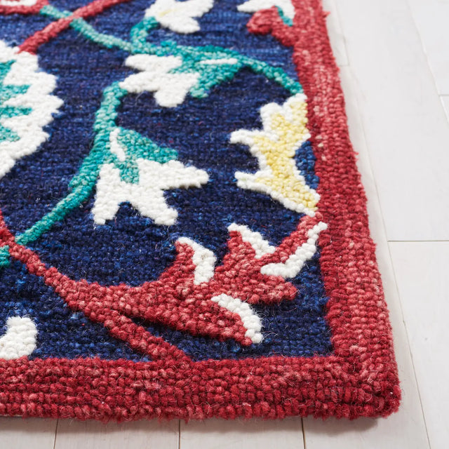 Safavieh Blossom 4'-0" x 6'-0" Rug in Navy / Red