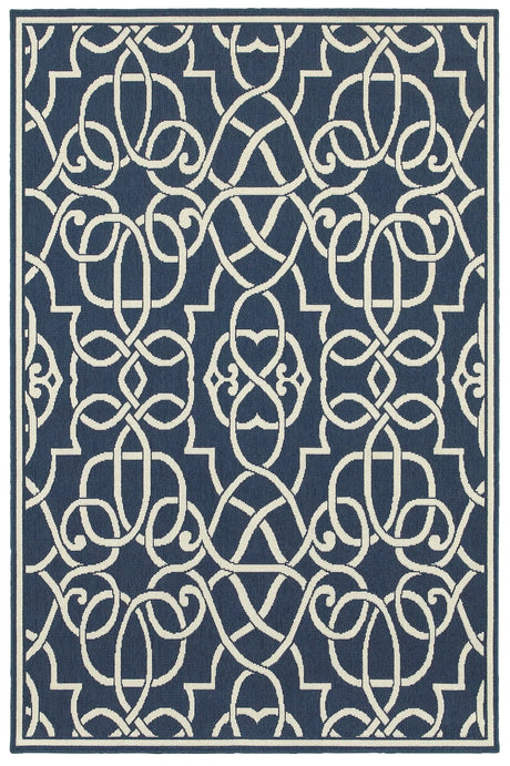 Oriental Weavers Sphinx Meridian 2205B Navy / Ivory Rugs - main flat