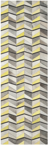 Safavieh Studio Leather 2'-3" x 7'-0" Rug in Ivory / Yellow