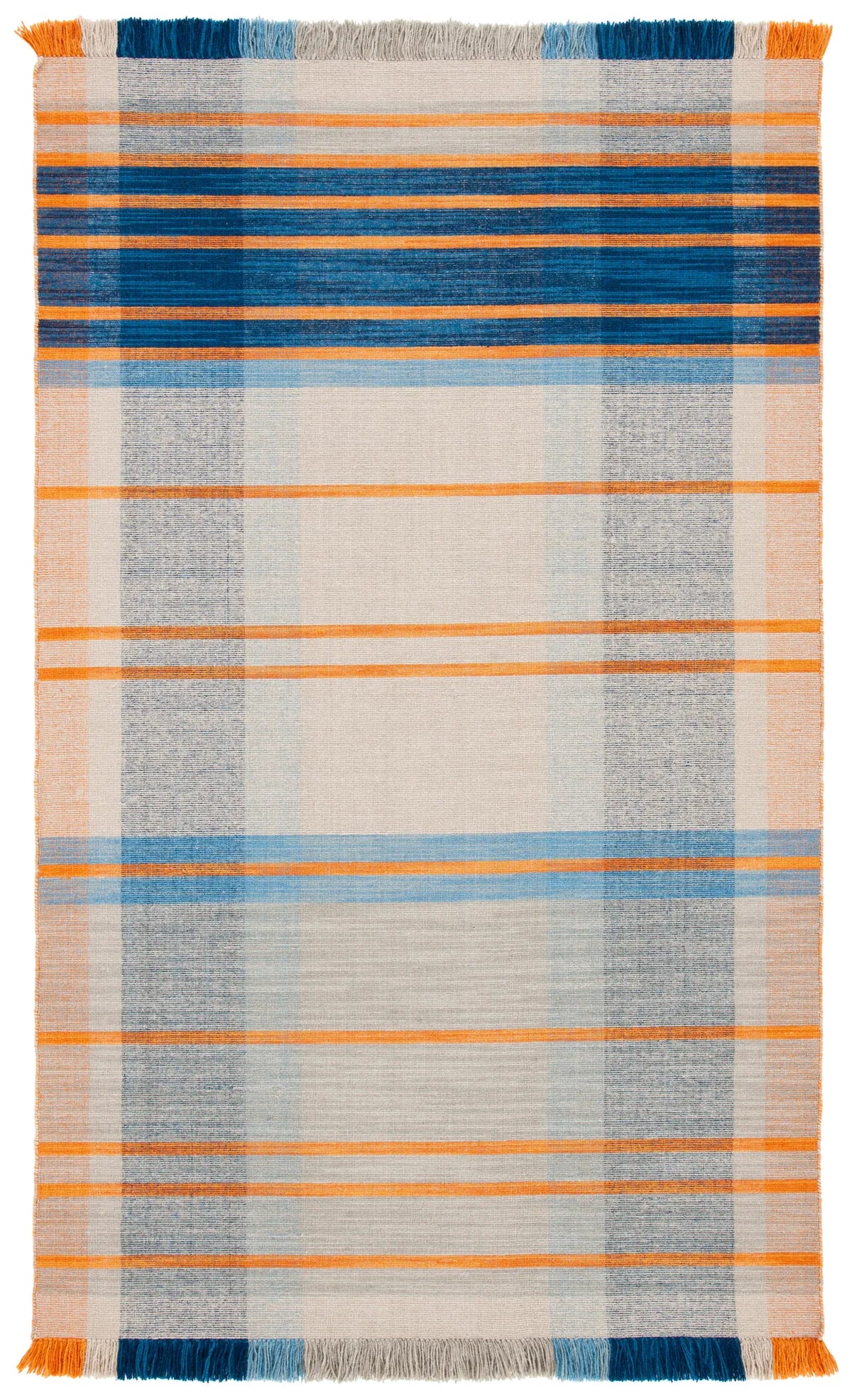Safavieh Striped Kilim 4'-0" x 6'-0" Rug in Beige / Blue