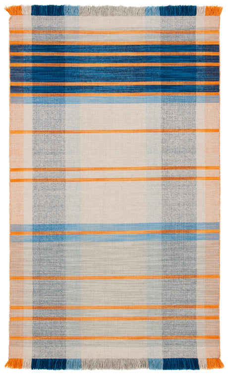 Safavieh Striped Kilim 4'-0" x 6'-0" Rug in Beige / Blue