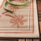 Safavieh Courtyard 4'-0" x 5'-7" Rug in Ivory / Rust