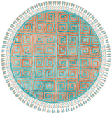 Safavieh Sahara 6'-0" x 6'-0" Rug in Rust / Aqua