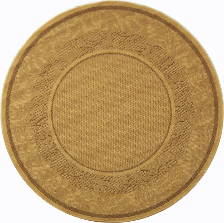 Safavieh Courtyard 5'-3" x 5'-3" Rug in Natural / Brown