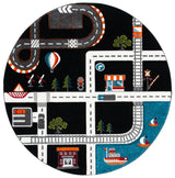 Safavieh Carousel Kids 100 5'-3" x 5'-3" Rug in Black / Ivory