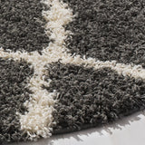 Safavieh Sgd-Dallas Shag 6'-0" x 6'-0" Rug in Dark Grey / Ivory