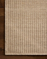 Loloi Elma ELM-01 Contemporary Hand Woven Dove Rug - corner on wood