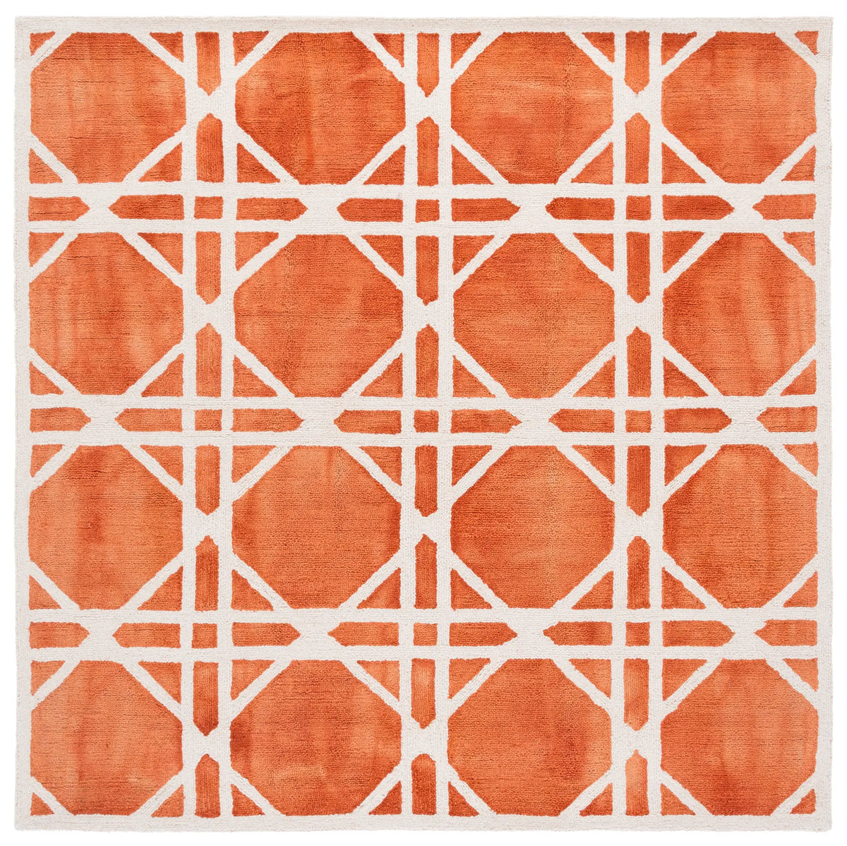 Safavieh Dip Dye 7'-0" x 7'-0" Rug in Ivory / Orange