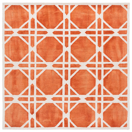 Safavieh Dip Dye 7'-0" x 7'-0" Rug in Ivory / Orange