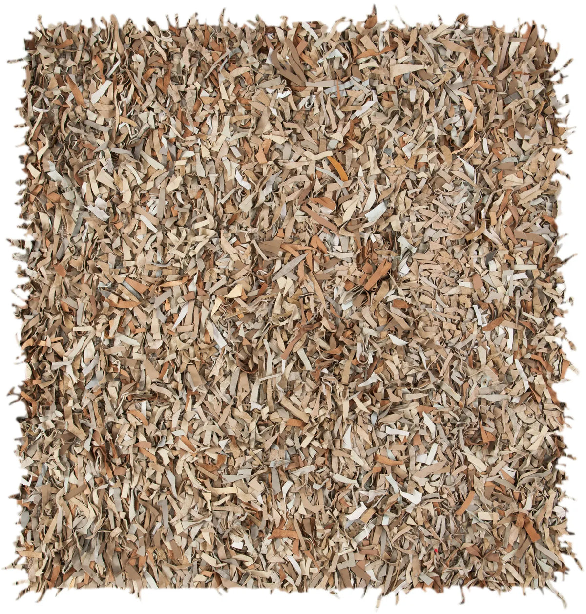 Safavieh Leather Shag 5'-0" x 5'-0" Rug in Beige