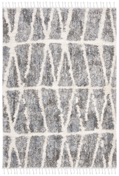 Safavieh Berber Fringe Shag 5'-3" x 7'-6" Rug in Grey / Cream