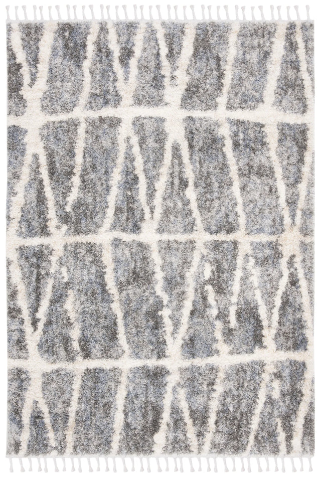Safavieh Berber Fringe Shag 5'-3" x 7'-6" Rug in Grey / Cream