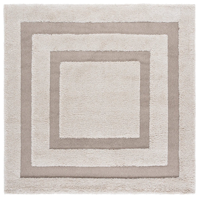 Safavieh Florida Shag 6'-7" x 6'-7" Rug in Beige / Dark Beig