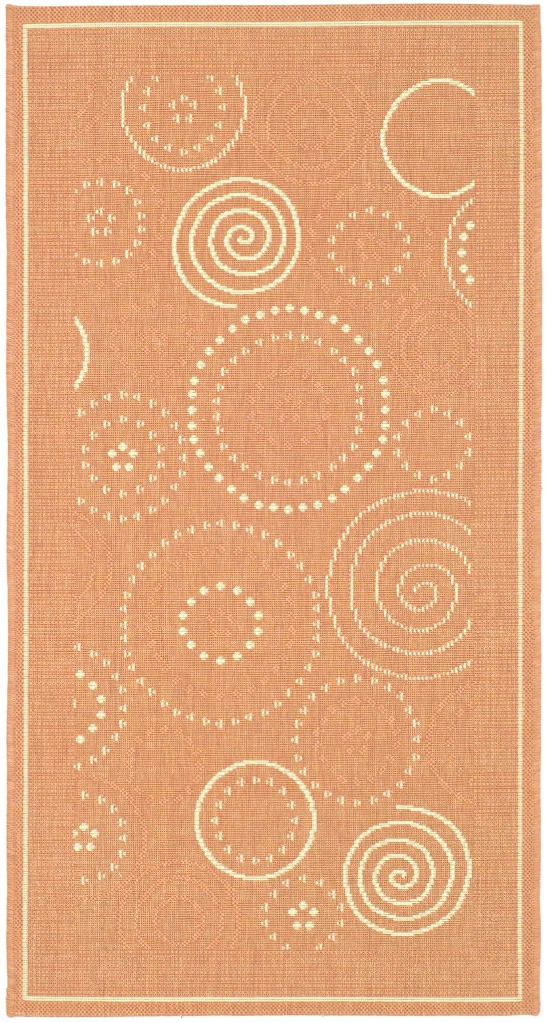 Safavieh Courtyard 2'-7" x 5'-0" Rug in Terracotta / Natural
