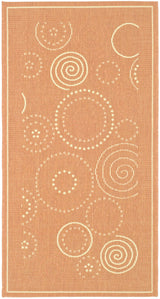 Safavieh Courtyard 2'-7" x 5'-0" Rug in Terracotta / Natural